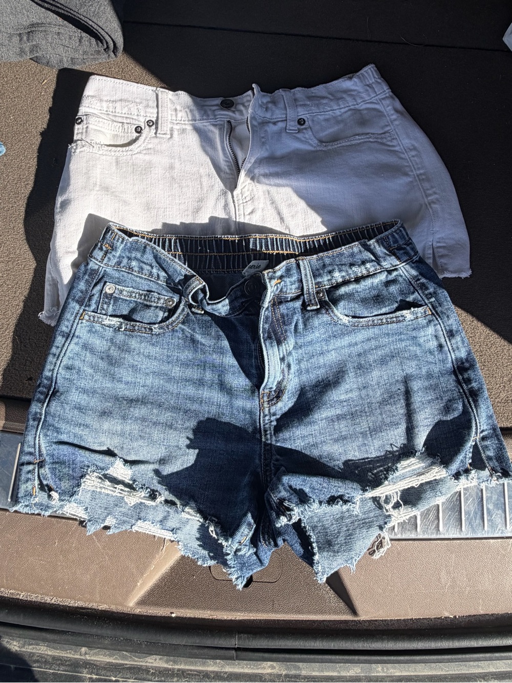 AE Women's Distressed Denim Shorts - Blue-2 pairs
